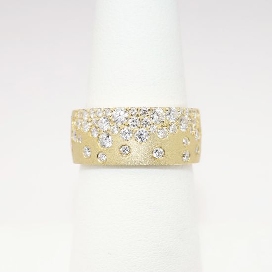 Picture of Confetti Collection Brushed 14k Yellow Gold & Diamond Ring