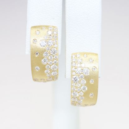 Picture of Confetti Collection 14k Yellow Gold & Diamond Hoop Earrings