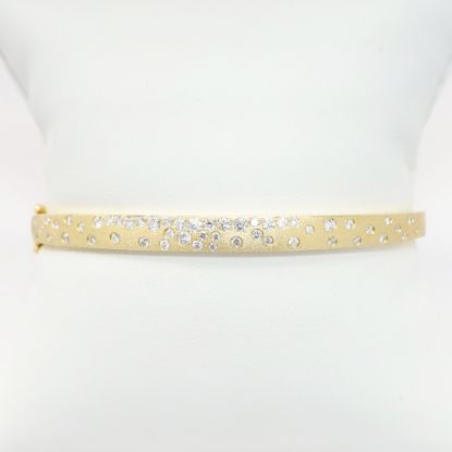 Picture of Confetti Collection 14k Yellow Gold & Diamond Hinged Bangle Bracelet