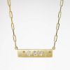 Picture of Confetti Collection 14k Yellow Gold & Diamond Bar Pendant Necklace