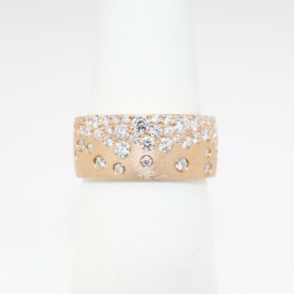 Picture of Confetti Collection Brushed 14k Rose Gold & Diamond Ring