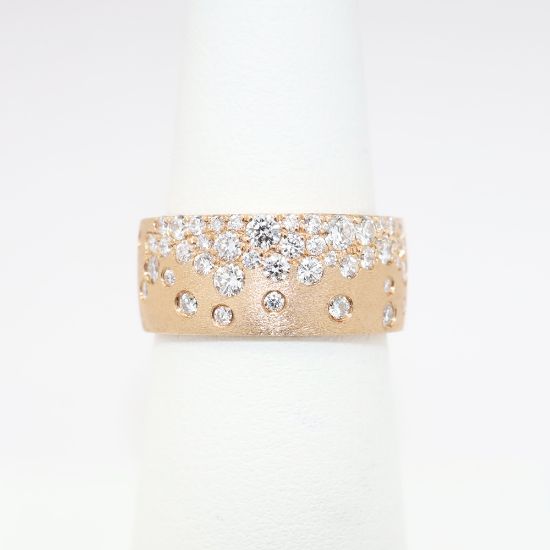 Picture of Confetti Collection Brushed 14k Rose Gold & Diamond Ring