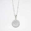 Picture of 18k White Gold & Pavé Set Diamond Circle Pendant Necklace by Oliva