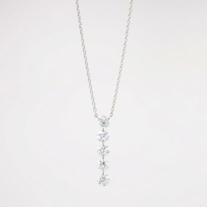 Picture of 18k White Gold & Floating Diamond Pendant Necklace 