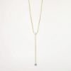 Picture of 18k Yellow Gold & Floating Diamond Lariat Necklace