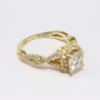 Picture of 14k Yellow Gold & Round Brilliant Cut Diamond Ring with Halo & Woven Band