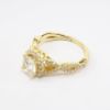 Picture of 14k Yellow Gold & Round Brilliant Cut Diamond Ring with Halo & Woven Band