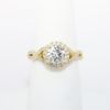 Picture of 14k Yellow Gold & Round Brilliant Cut Diamond Ring with Halo & Woven Band