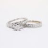 Picture of 14k White Gold & GIA Certified Heart Cut Diamond Bridal Ring Set