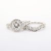 Picture of 14k White Gold & Round Brilliant Cut Diamond Bridal Ring Set with Scalloped Bands