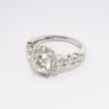 Picture of 14k White Gold & Round Brilliant Cut Diamond Bridal Ring Set with Scalloped Bands