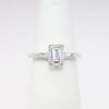 Picture of 14k White Gold Emerald Cut Diamond Engagement Ring with Baguette Cut Diamond Accents