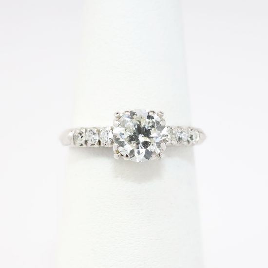 Picture of Vintage 18k White Gold & Old European Cut Diamond Engagement Ring