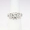 Picture of 14k White Gold & Square Cut Diamond Ring with Marquise & Baguette Cut Accents