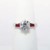 Picture of Platinum & GIA Certified Round Brilliant Cut Diamond Ring with Ruby Accents