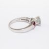 Picture of Platinum & GIA Certified Round Brilliant Cut Diamond Ring with Ruby Accents