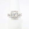 Picture of 14k White Gold & Square Brilliant Cut Diamond Halo Bridal Ring Set