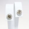 Picture of Fancy Light Brown Diamond Stud Earrings with Diamond Halo Jackets