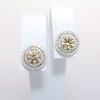 Picture of Fancy Light Brown Diamond Stud Earrings with Diamond Halo Jackets