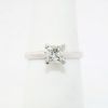 Picture of 14k White Gold & GIA Certified Square Brilliant Cut Diamond Solitaire Ring