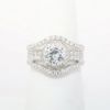 Picture of 18k White Gold & GIA Certified Round Brilliant Cut Diamond Ring with Diamond Accented Band