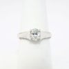 Picture of 18k White Gold & Oval Brilliant Cut Diamond Ring with Side Mounted Diamond Accents