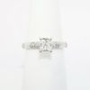 Picture of 14k White Gold & GIA Certified Cushion Cut Diamond Solitaire Ring with Pavé Set Band