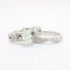 Picture of 14k White Gold & GIA Certified Pear Cut Diamond Bridal Set with Pavé Set Bands