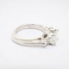 Picture of 14k White Gold Square Cut Diamond Solitaire Bridal Ring Set with Baguette Cut Accents