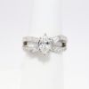 Picture of 18k White Gold & Marquise Cut Diamond Ring with Baguette & Round Cut Accents