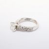 Picture of 14k White Gold & GIA Certified Round Brilliant Cut Diamond Ring with Carved Diamond Accented Band