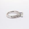 Picture of 14k White Gold & GIA Certified Round Brilliant Cut Diamond Ring with Carved Diamond Accented Band