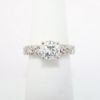 Picture of 14k White Gold & GIA Certified Round Brilliant Cut Diamond Ring with Carved Diamond Accented Band