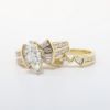 Picture of 14k Yellow Gold & Marquise Cut Diamond Bridal Ring Set with Baguette & Round Cut Accents