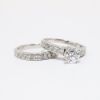 Picture of 14k White Gold & GIA Certified Round Brilliant Cut Diamond Bridal Ring Set