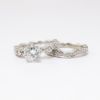 Picture of Etched 14k White Gold & Round Brilliant Cut Diamond Bridal Ring Set