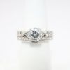 Picture of Etched 14k White Gold & Round Brilliant Cut Diamond Bridal Ring Set