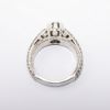 Picture of 18k White Gold Round Brilliant Cut Diamond Ring with Pavé Set Diamond Band