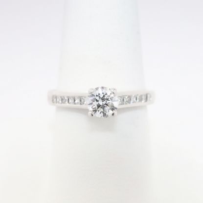 Picture of 14k White Gold & Round Brilliant Cut Diamond Ring with Channel Set Band