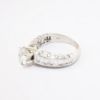 Picture of 14k White Gold & Round Brilliant Cut Diamond Solitaire Ring with Baguette Cut Accents