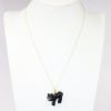 Picture of 18k Yellow Gold & Carved Black Agate Scaredy Cat Pendant Necklace