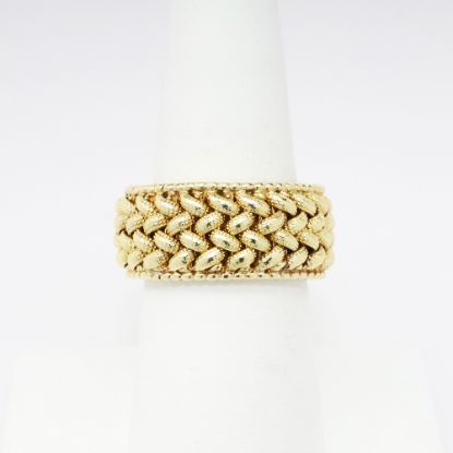 Picture of 14k Yellow Gold Textured Woven Men's Wedding Band