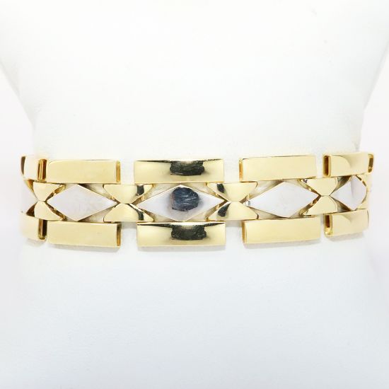 Picture of 18k Two-Tone Gold Geometric Links Bracelet