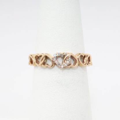 Picture of 10 Rose Gold & Diamond Hearts Wedding Band