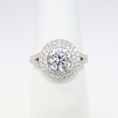 Picture of 14k White Gold & Round Brilliant Cut Diamond Halo Ring