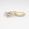 Picture of 14k Yellow Gold & Round Brilliant Diamond Bridal Ring Set with Baguette Cut Accents