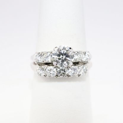 Picture of 14k White Gold Round Brilliant Cut Diamond Bridal Ring Set