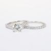 Picture of 14k White Gold & Round Brilliant Cut Diamond Solitaire Bridal Ring Set