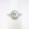 Picture of 14k White  Gold & Round Brilliant Cut Diamond Halo Engagement Ring