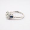 Picture of 18k White Gold & Cushion Cut Diamond Halo Ring with Blue Sapphire Accents